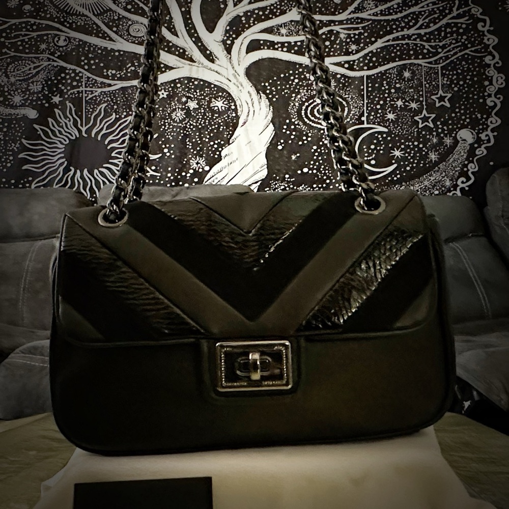 Y2K Karl Lagerfeld Black Chevron Chain Shoulder Bag ❌60% OFF SALE❌ make offer - Picture 13 of 13